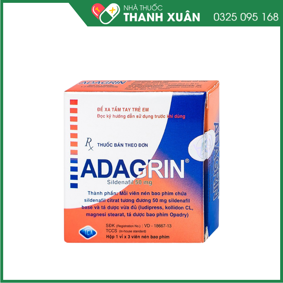 Adagrin 50mg trị rối loạn cương dương